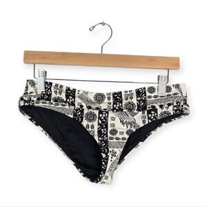 NWT OndadeMar Black & White Pattern Bikini Bottoms Size M